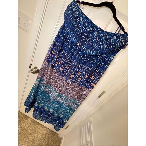 Lane Bryant 18/20 tube top dress blue long - Picture 1 of 8